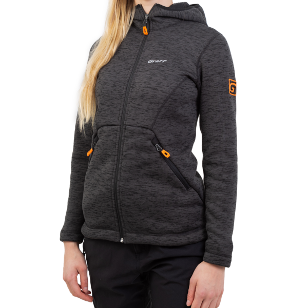 GRAFF - Damska ciepła bluza z kapturem 229-BL-2-D