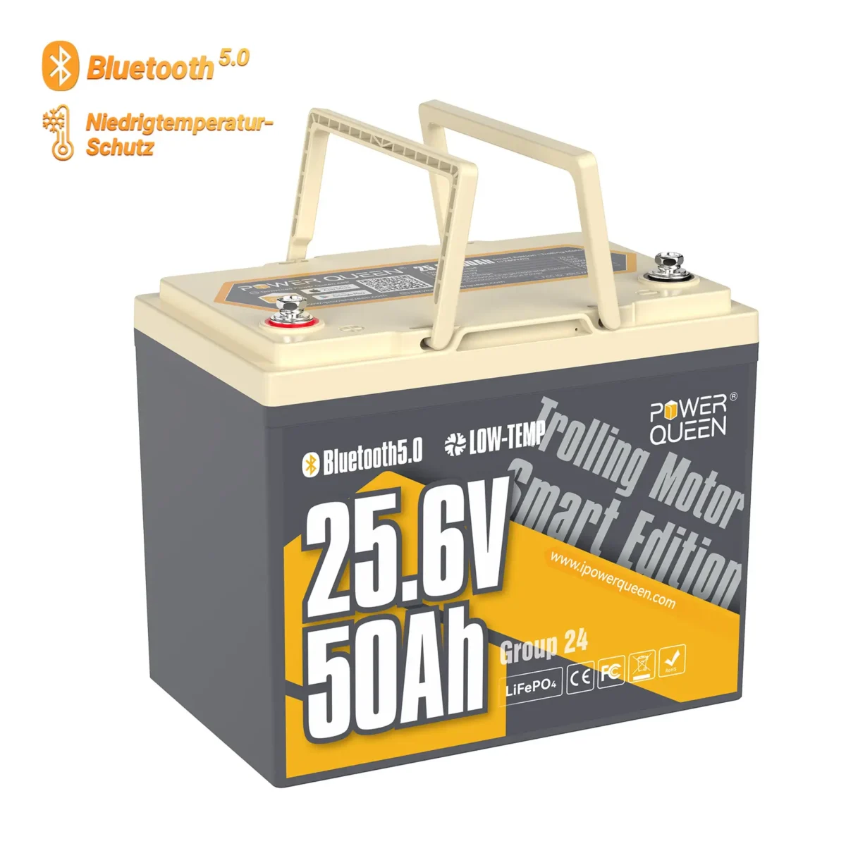 Akumulator Power Queen LiFePO4 24V 50Ah Smart 9,7 KG !