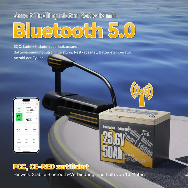 Akumulator Power Queen LiFePO4 24V 50Ah Smart 9,7 KG !
