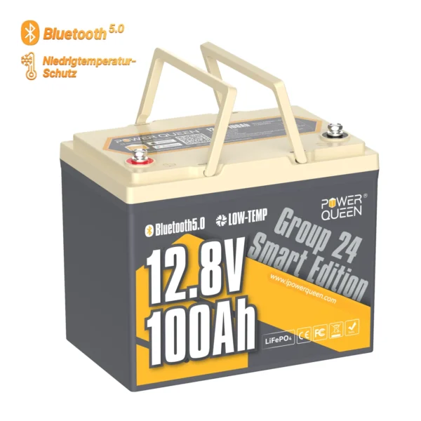 Akumulator Power Queen 12V 100Ah Inteligentny akumulator LiFePO4 z Bluetooth